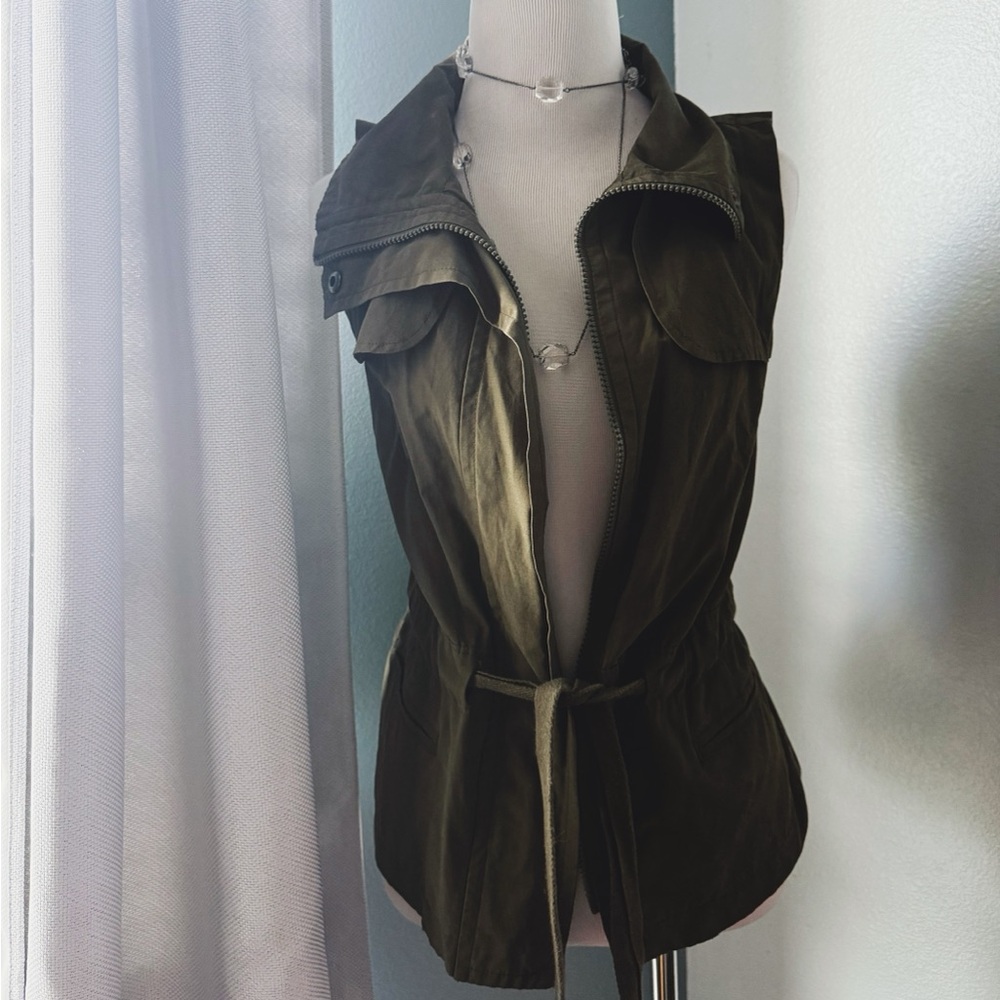 Vera Wang Dark Olive Vest